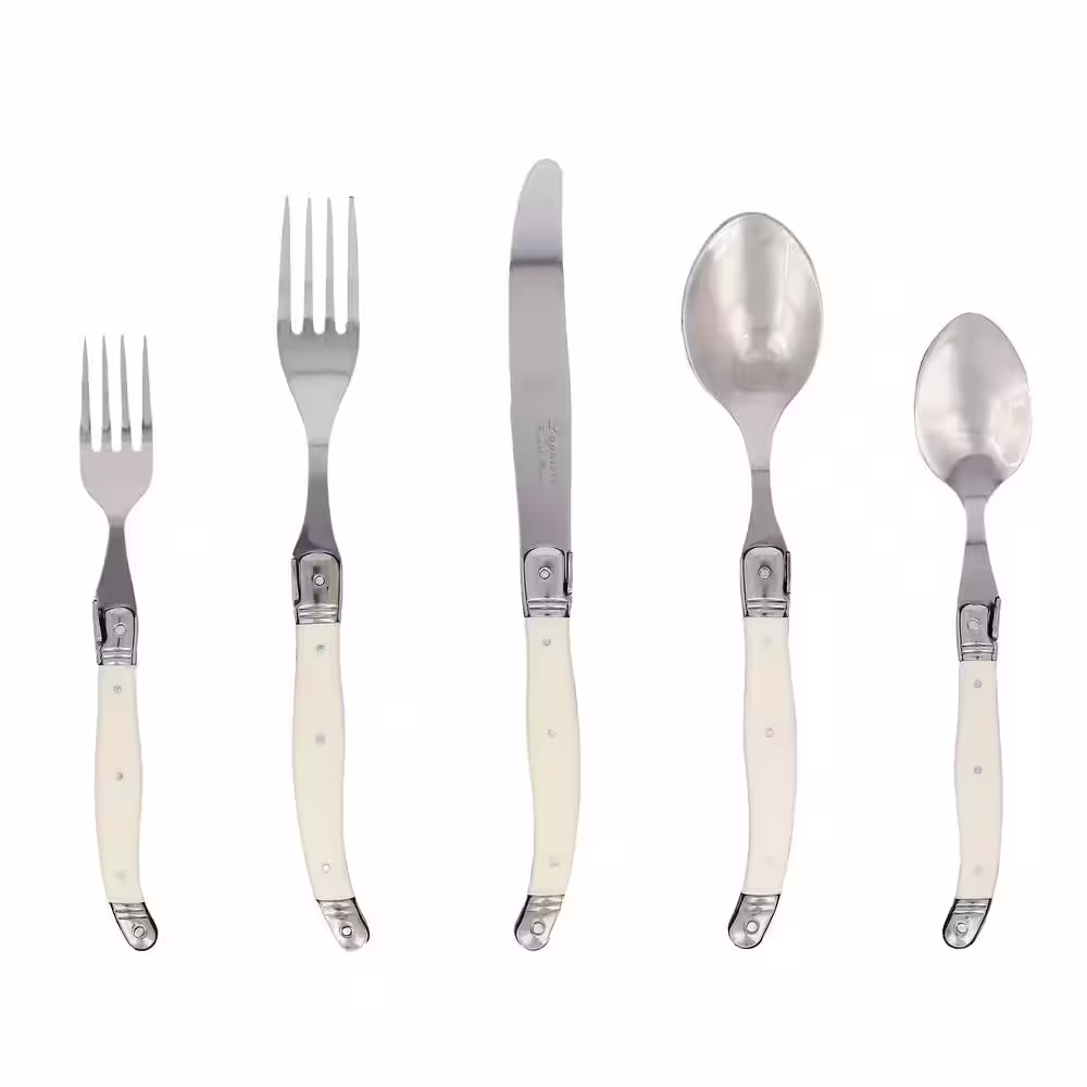 French Home Laguiole 20-Piece Stainless Steel/Faux Ivory Flatware Set (Service for 4)
