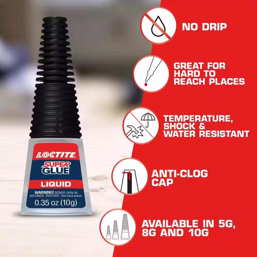 LOCTITE Super Glue 0.35 oz. Longneck Liquid Clear Bottle (each)