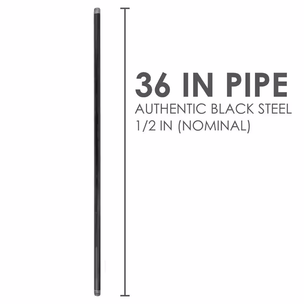 STZ 1/2 in. x 3 ft. Black Steel Sch. 40 Cut Pipe