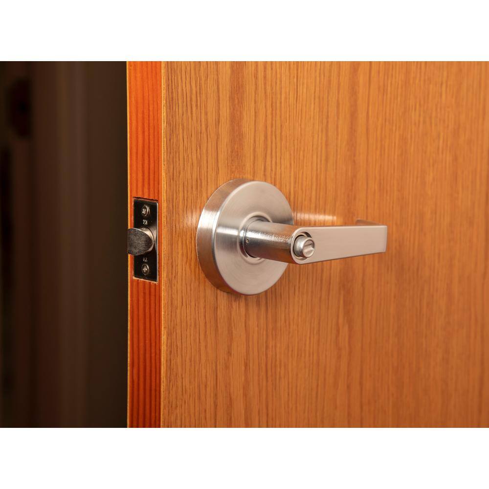 Taco LSV Saturn Standard Duty Brushed Chrome Grade 2 Commercial Cylindrical Privacy Bed/Bath Door Handle with Lock