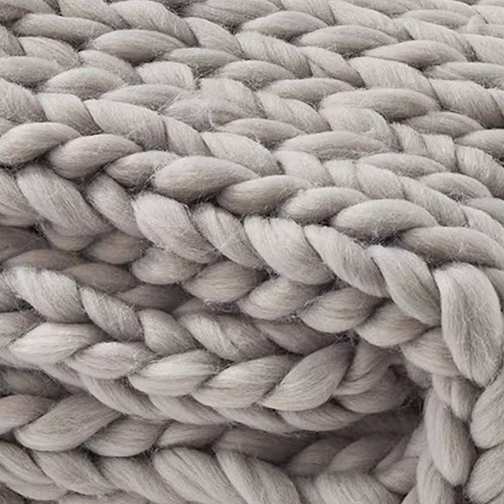Park Designs Chunky Knit Fog Gray Polyester Throw Blanket