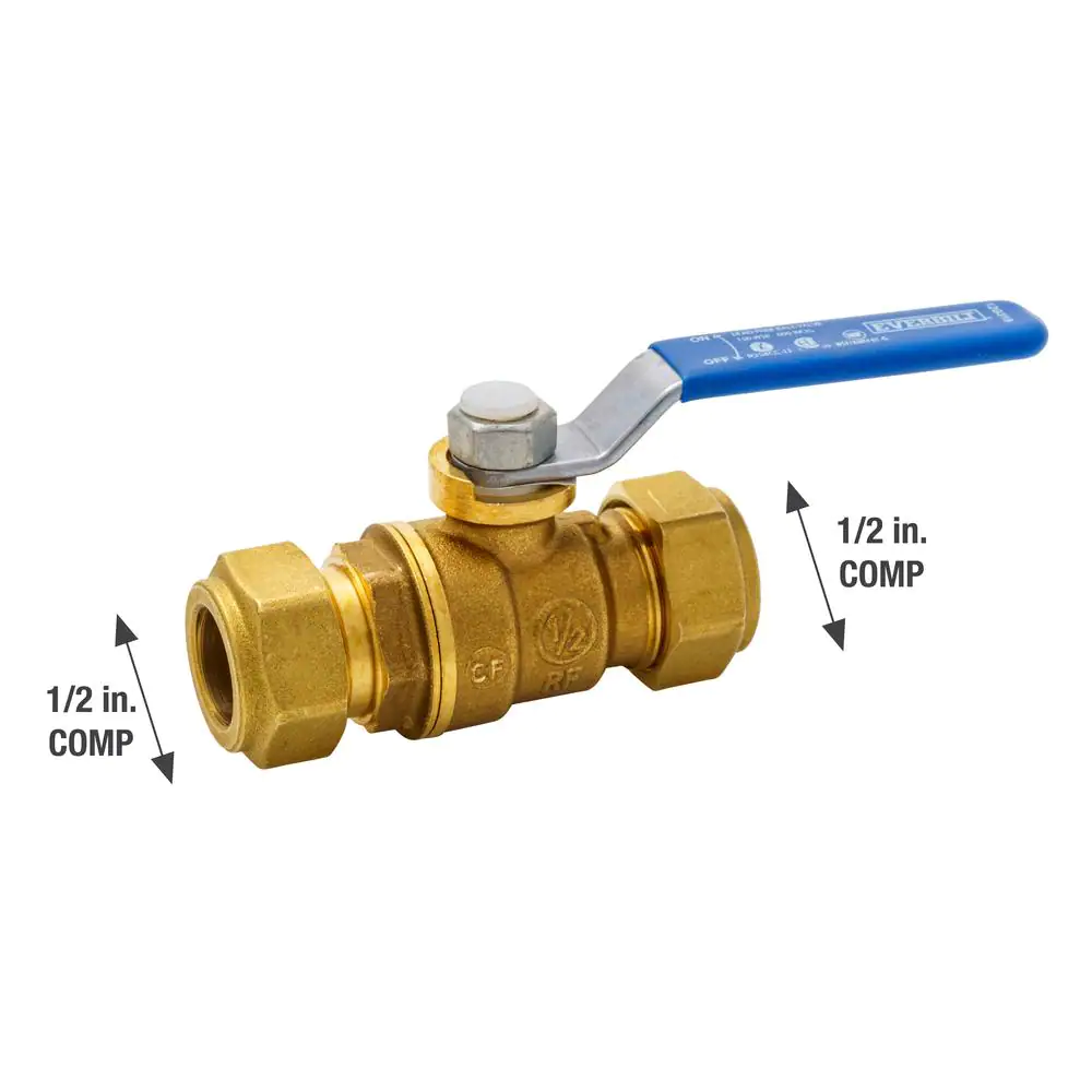 Everbilt 1/2 in. x 1/2 in. Brass Compression Full Port Ball Valve