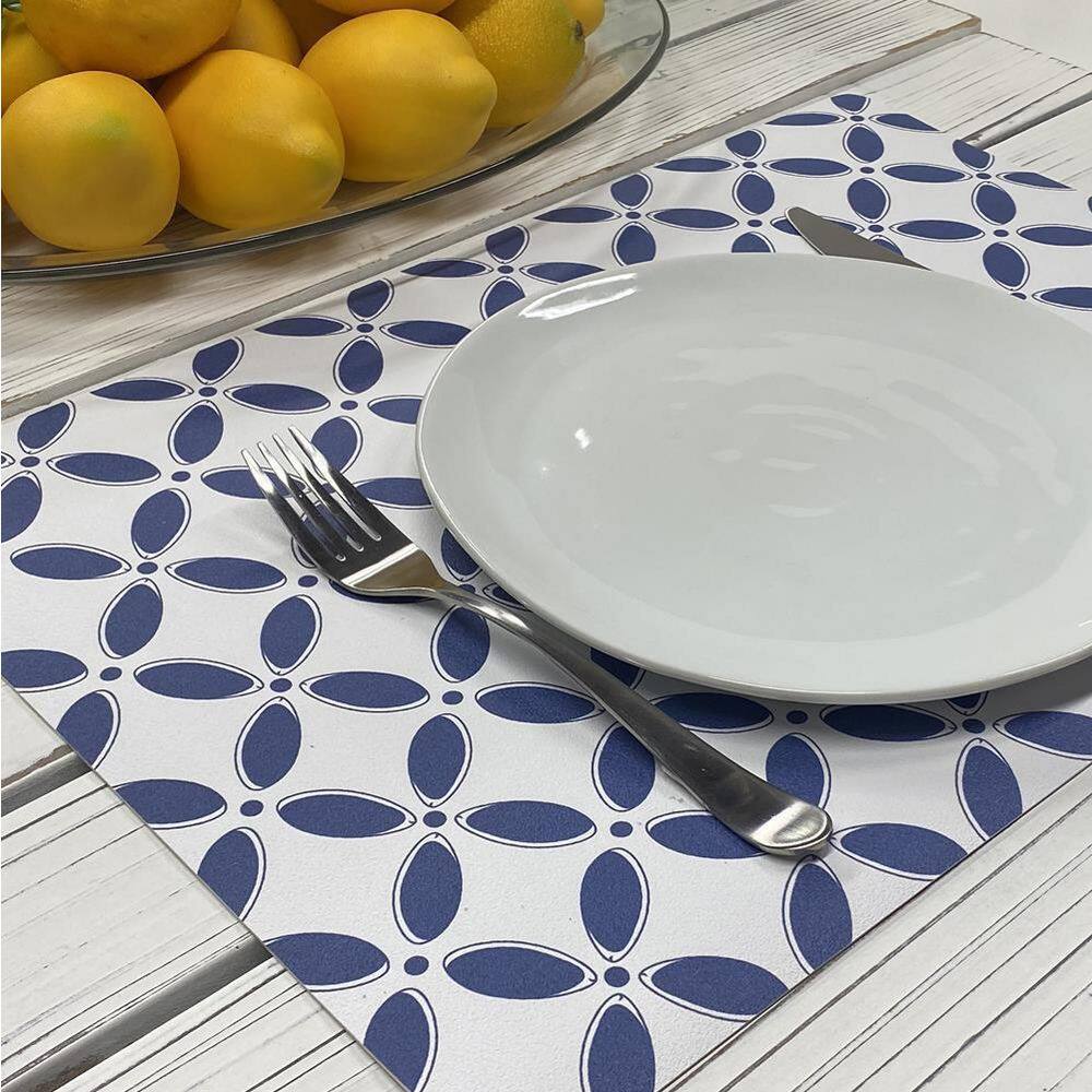DASCO 17 in. x 12 in. Multi-Colored Vinyl Placemats (Set of 6)