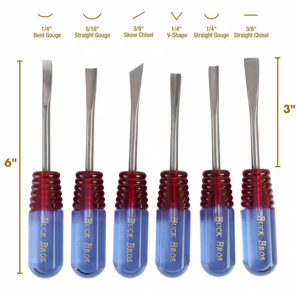 Buck Bros. Wood Carving Tool Set (6-Piece)