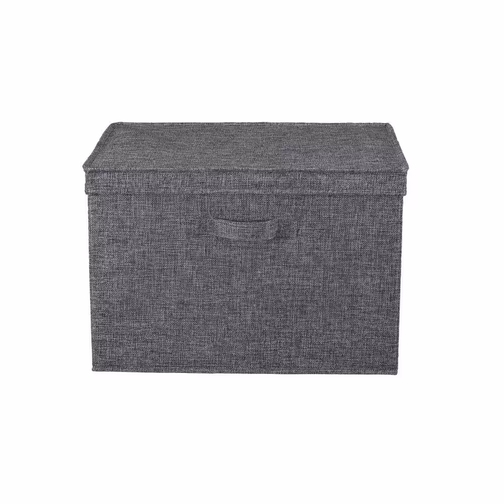 HOUSEHOLD ESSENTIALS 14.5 -Gal. Wide KD Storage Box with Lid Box in Graphite
