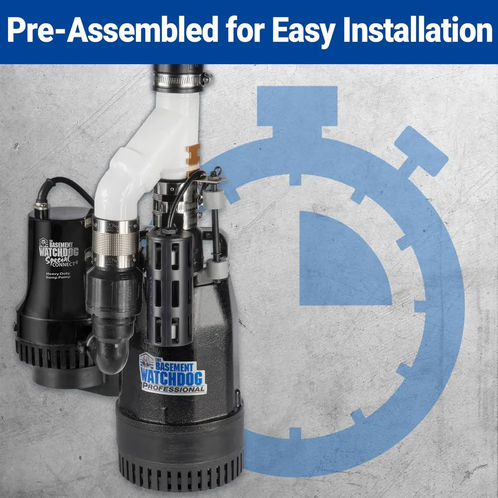 Basement Watchdog Big Combo Connect 1/2 HP Primary and Battery Backup Sump Pump System with Smart Wi-Fi Capable Monitoring Controller