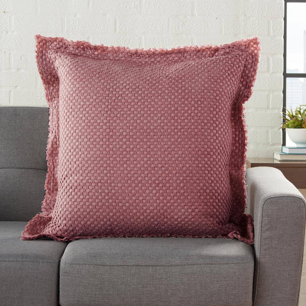 Mina Victory Lifestyles Maroon 22 in. x 22 in. Throw Pillow