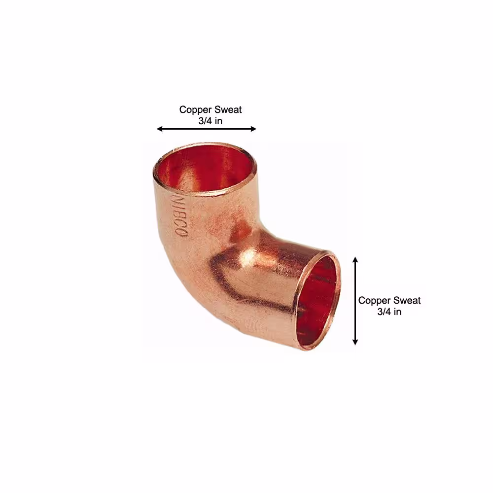 Everbilt 3/4 in. Copper 90-Degree Cup x Cup Elbow (10-Pack)