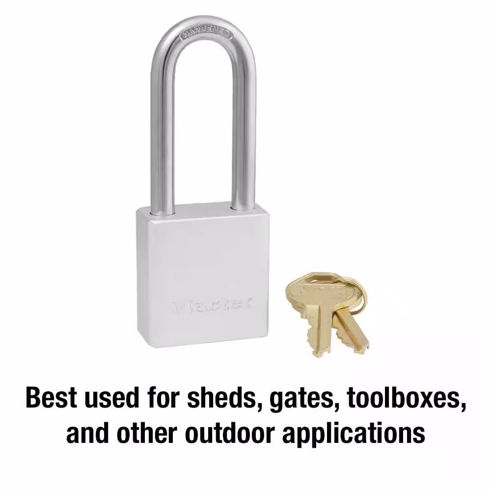 Master Lock Heavy Duty Outdoor Padlock with Key, 1-1/2in. Wide, 2in. Shackle