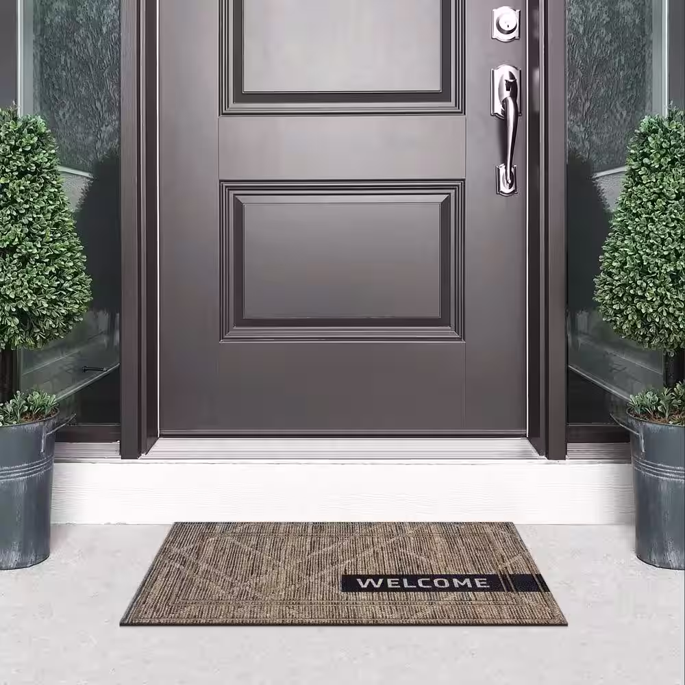 StyleWell Diamond Grid Welcome 18 in. x 30 in. Door Mat