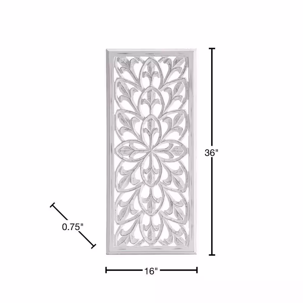 Habitat Augustus White Leaner Medallion Wood Wall Art