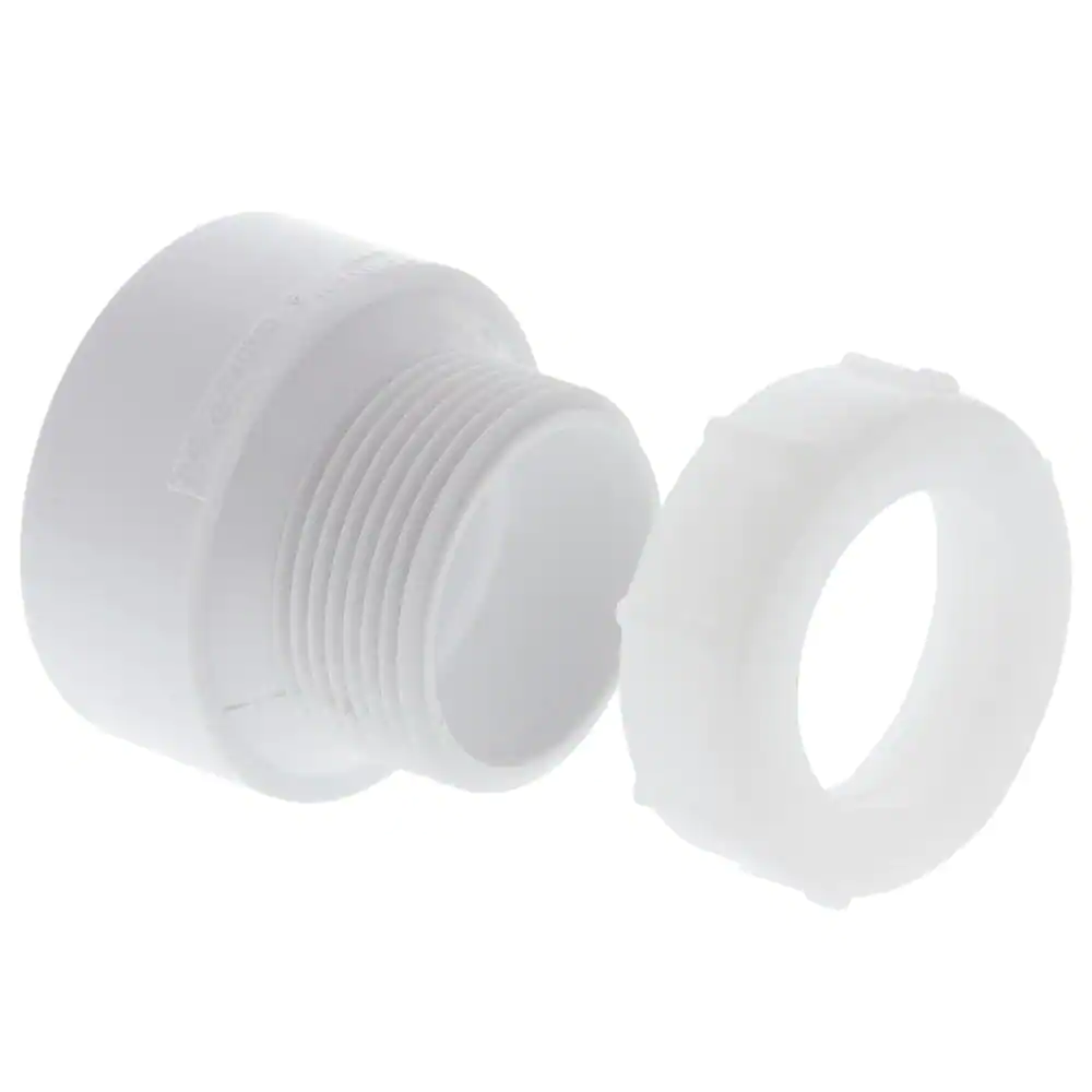 NIBCO 1-1/2 in. x 1-1/4 in. PVC DWV Hub x Slip-Joint Trap Adapter