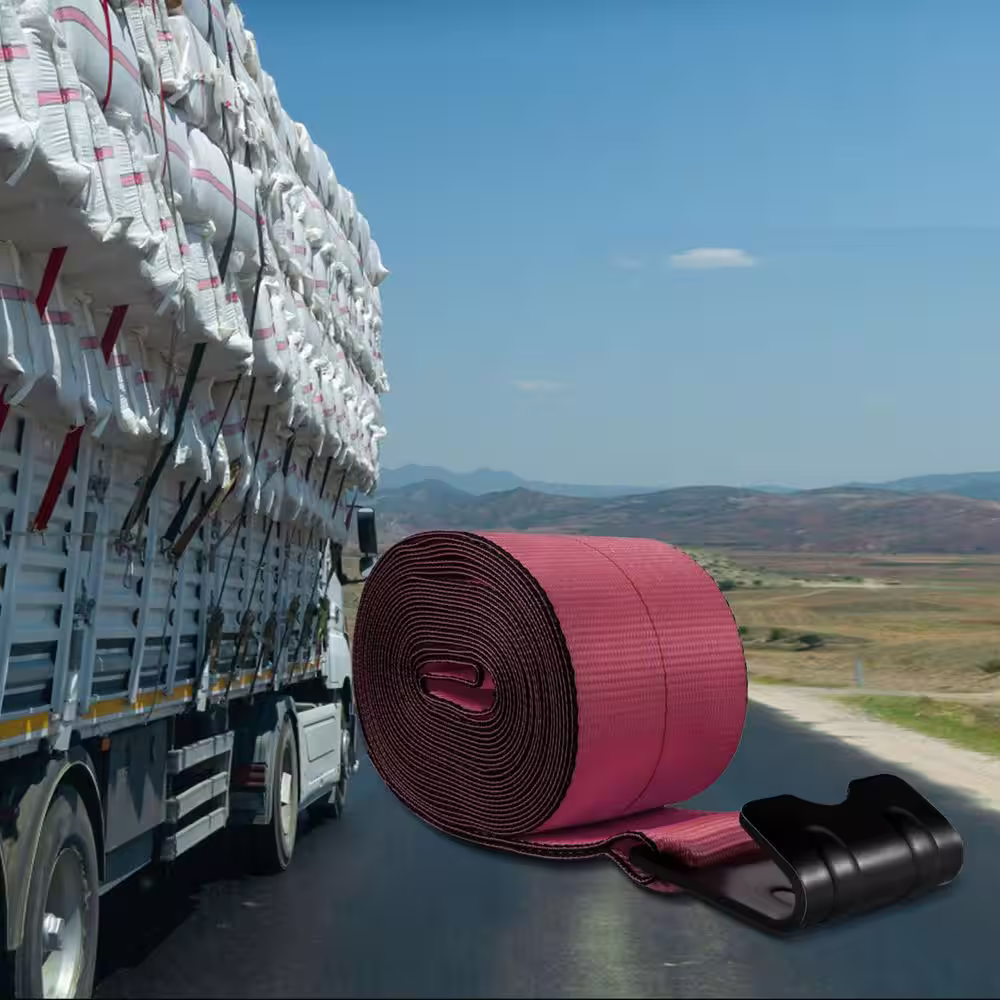 VEVOR Truck Straps 4 in. x 30 ft. Winch Strap 15,400 lbs. Load Capacity for Trucks, Rescues, Tree Saver, Red (4-Pack)