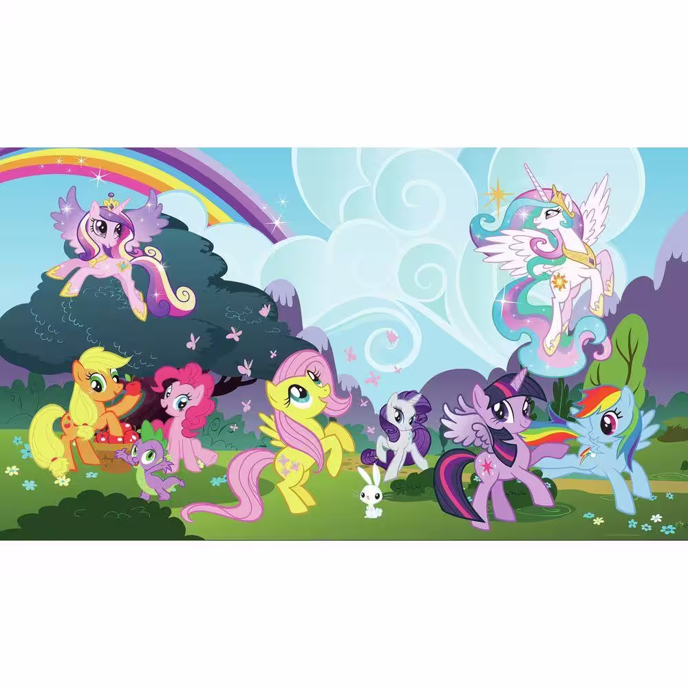 RoomMates 72 in. x 126 in. My Little Pony Ponyville XL Chair Rail Prepasted Wall Mural (7-Panel)