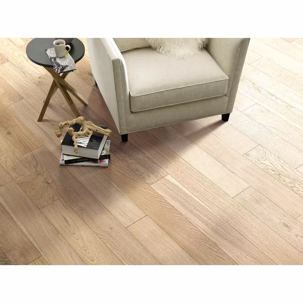 Shaw Sand White Oak 3/8 in. T x 5 in. W Wire Brushed Engineered Hardwood Flooring (29.5 sq. ft./case)