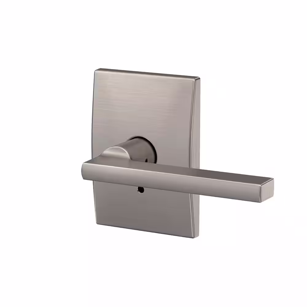 Schlage Custom Latitude Satin Nickel Dummy Door Handle with Century Trim (2-Pack)