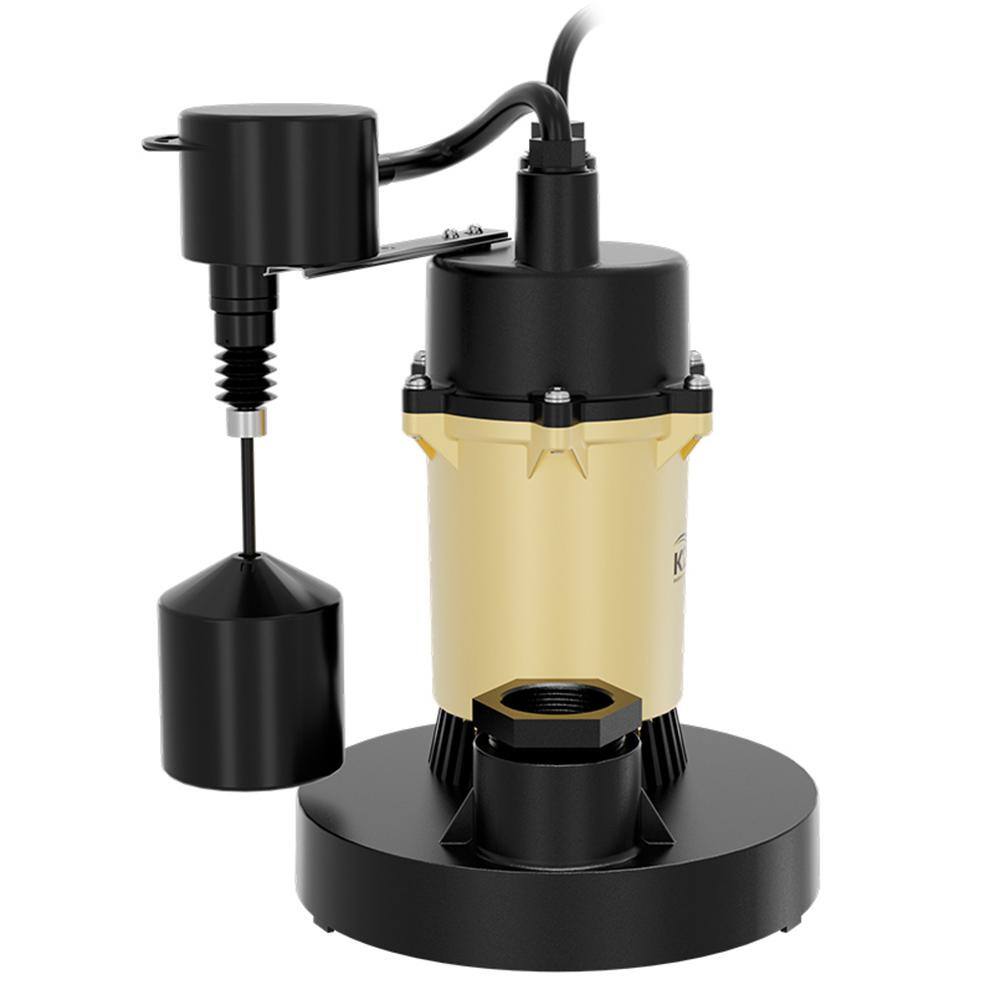 K2 1/3 HP Epoxy-Coated Aluminum and Thermoplastic Sump Pump with Vertical Switch