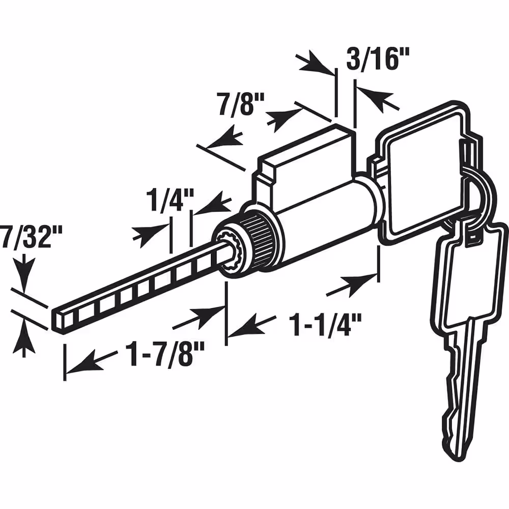 Prime-Line Cylinder Lock, 1-7/8 in. Tailpiece, Fits Weiser, Kwikset and Weslock, 2 Keys