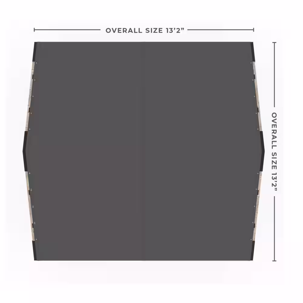 TOJA GRID 12 ft. x 12 ft. Grid 30 Single Pergola Kit with Water Repellant Top, for 6x6 Wood