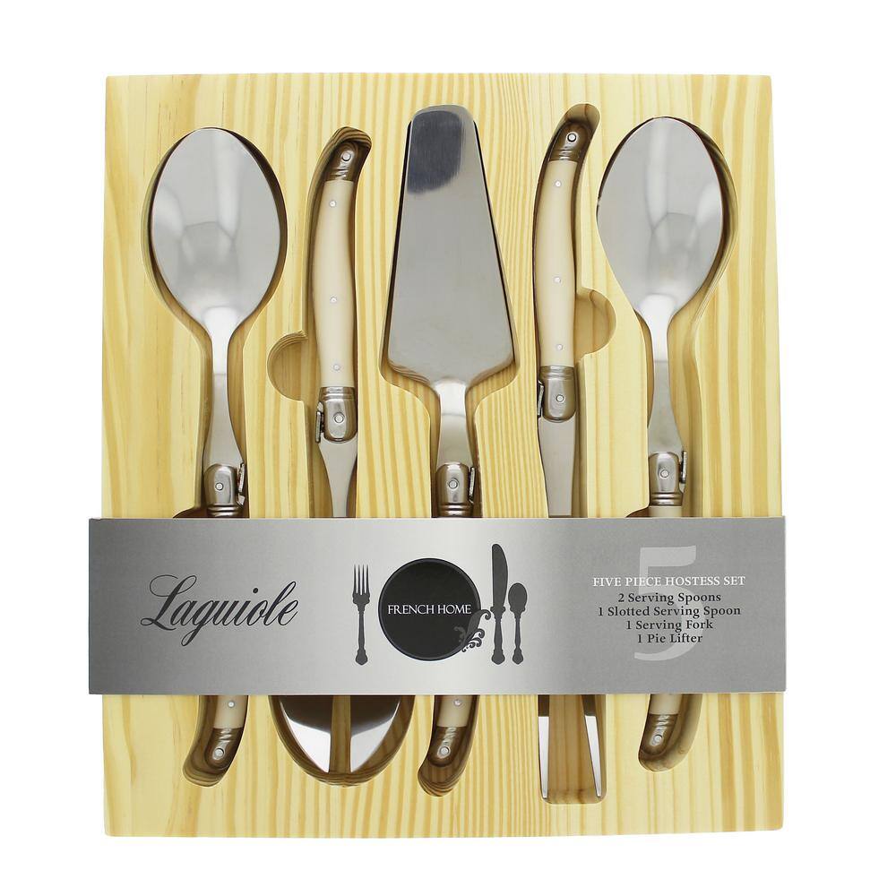 French Home Laguiole 5-Piece Hostess Flatware Set - Faux Ivory