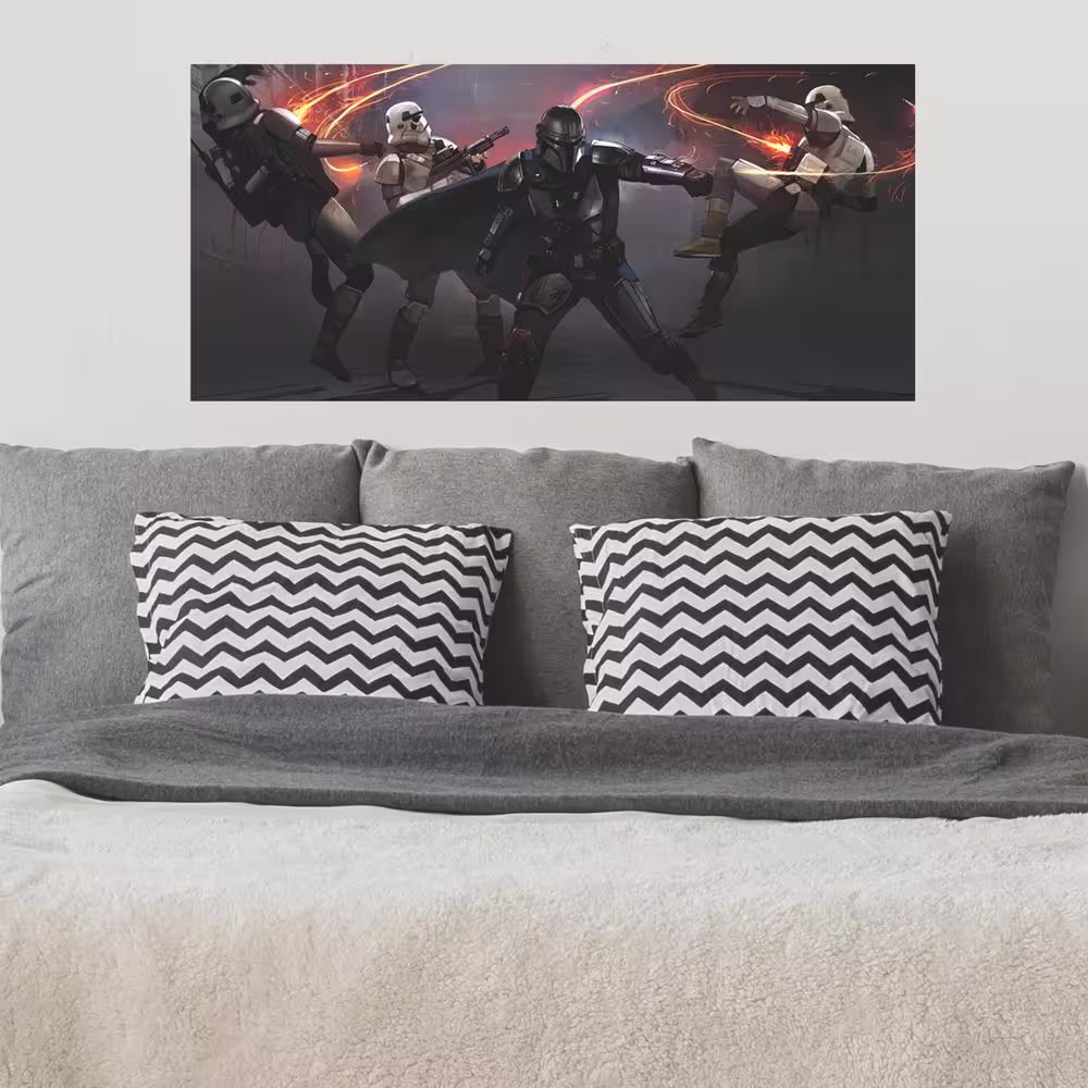 RoomMates Black and Grey The Mandalorian Peel and Stick Wall Graphic