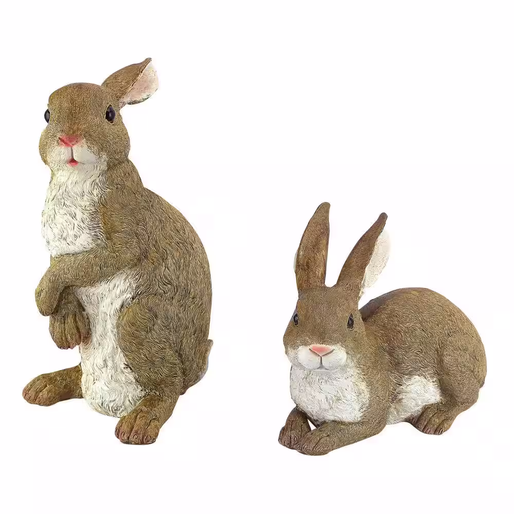 Design Toscano Bashful and Hopper Garden Bunnies Statue Collection Set (2-Piece)