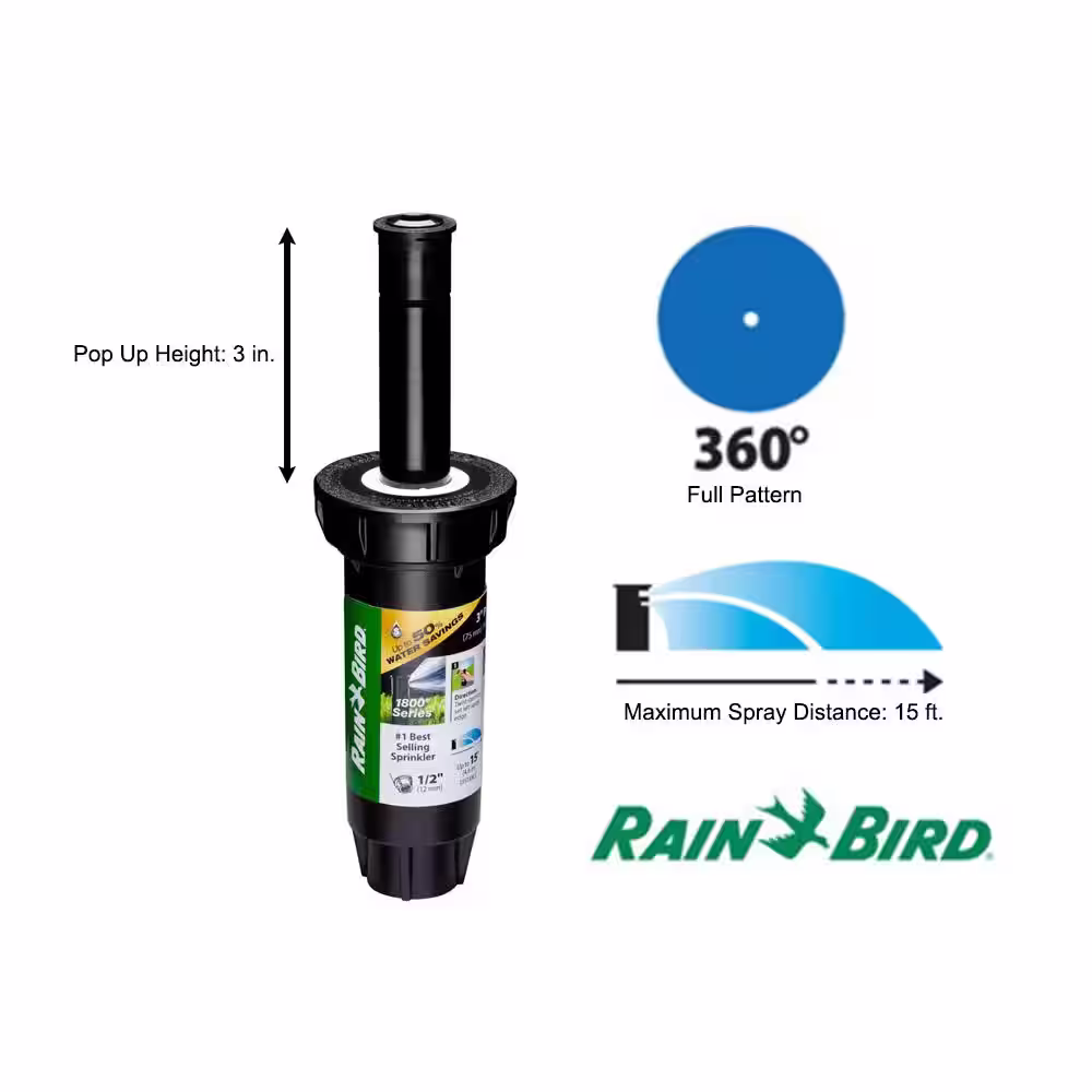 Rain Bird 1800 Series 3 in. Dual Spray Full Circle PRS Sprinkler
