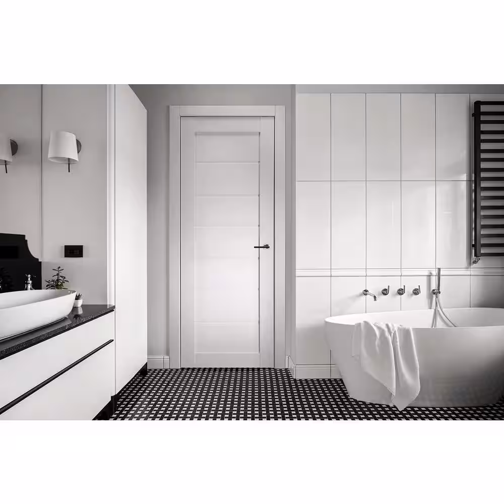 Belldinni Alda 36 in. x 84 in. No Bore Bianco Noble Prefinished Composite Core Wood Interior Door Slab