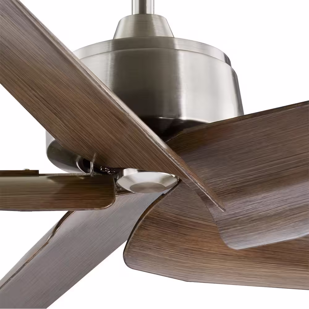 Home Decorators Collection Feldner 60 in. Indoor/Covered Outdoor Brushed Nickel Smart Ceiling Fan with Remote Control Powered by Hubspace