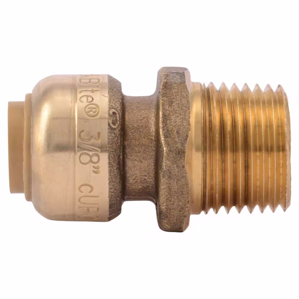 SharkBite 3/8 in. (1/2 in. O.D.) Push-to-Connect x 1/2 in. MIP Brass Reducing Adapter Fitting
