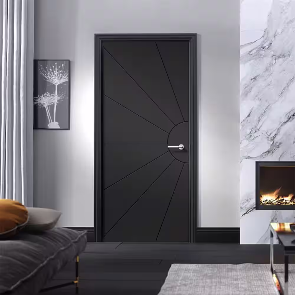 CALHOME 36 in. x 80 in. Hollow Core Black Stained Composite MDF Interior Door Slab