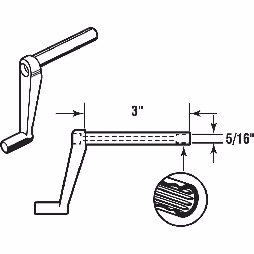 Prime-Line 3 in. Stem Brown Plastic Crank Handle (2-pack)