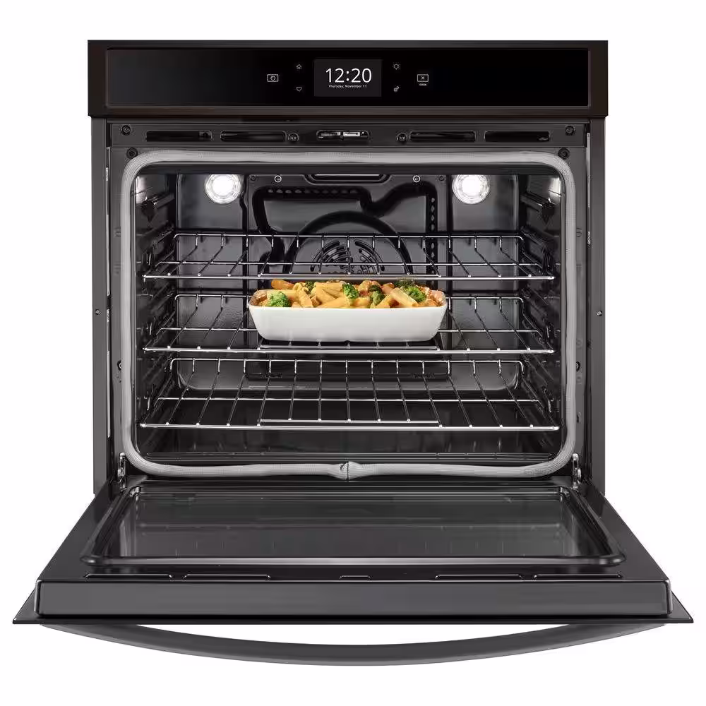 Whirlpool 30 in. Smart Single Electric Wall Oven with Air Fry, When Connected in Fingerprint Resistant Black Stainless Steel