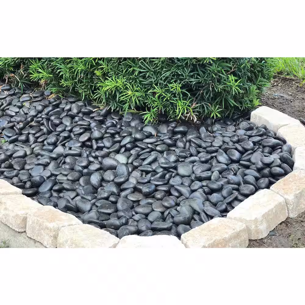 None 0.4 cu. ft., 1 in. to 2 in. Black Grade A Polished Pebbles (54-Pack Pallet)