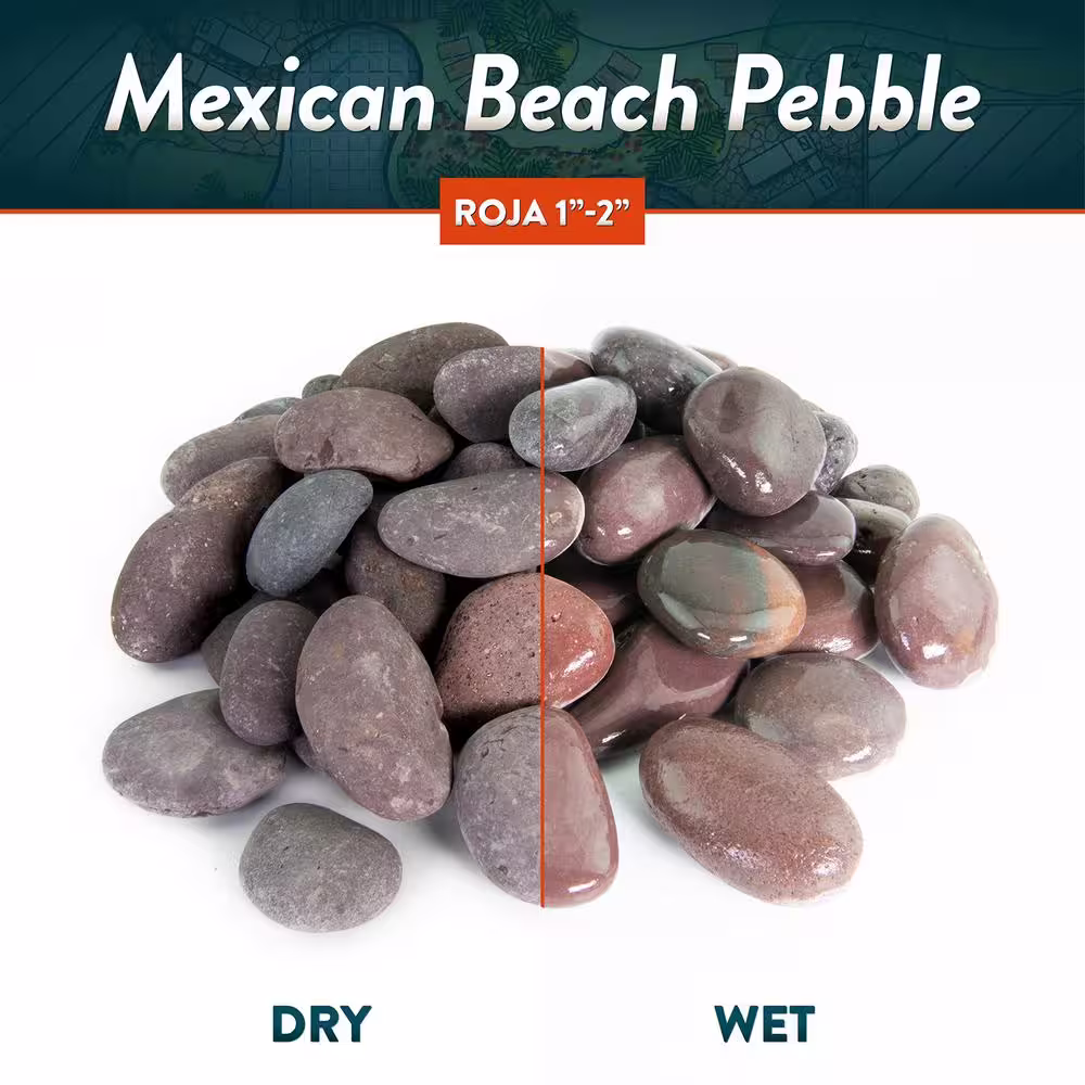 Southwest Boulder & Stone 21.6 cu. ft., 3 in. to 5 in. 2000 lbs. Roja Mexican Beach Pebble Smooth Round Rock for Garden and Landscape Design