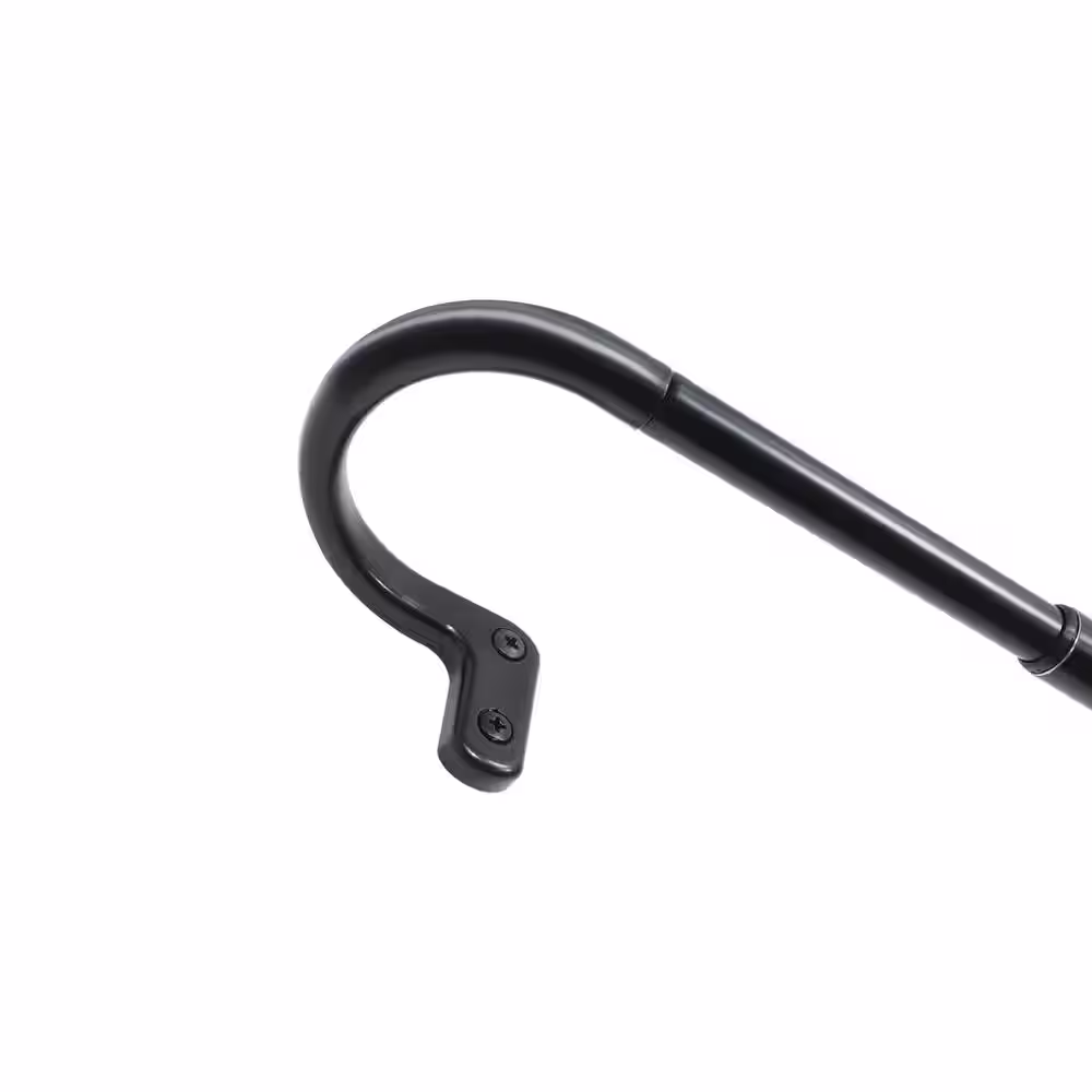 Decopolitan Room Darkening Wrap Around 86 in. - 128 in. Adjustable Curtain Rod 5/8 in. in Black Oil with Finial