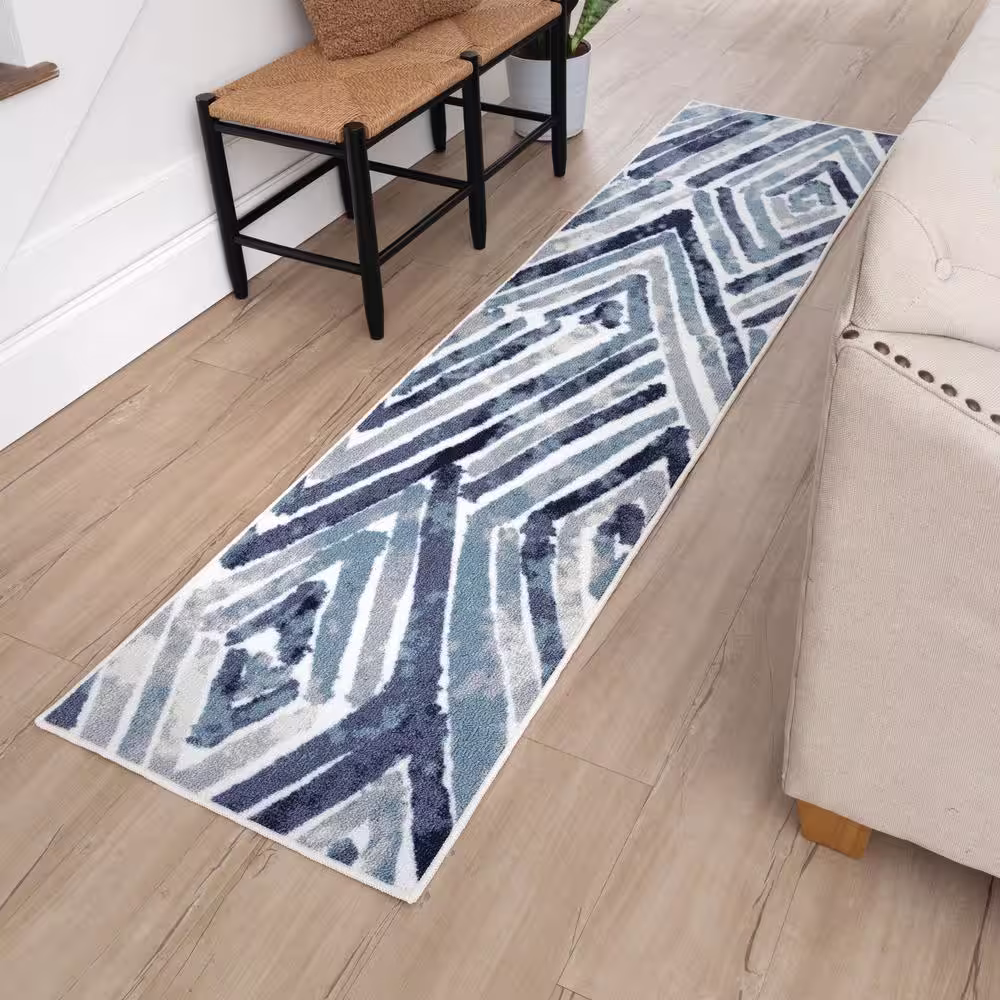 Mohawk Home Creede Blue 2 ft. x 8 ft. Runner Rug