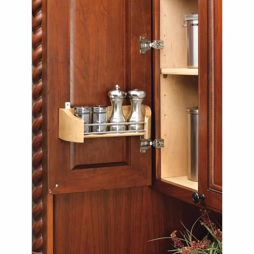 Rev-A-Shelf 3.63 in. H x 19.75 in. W x 4.25 in. D Single Cabinet Door Mount Wood Storage Tray