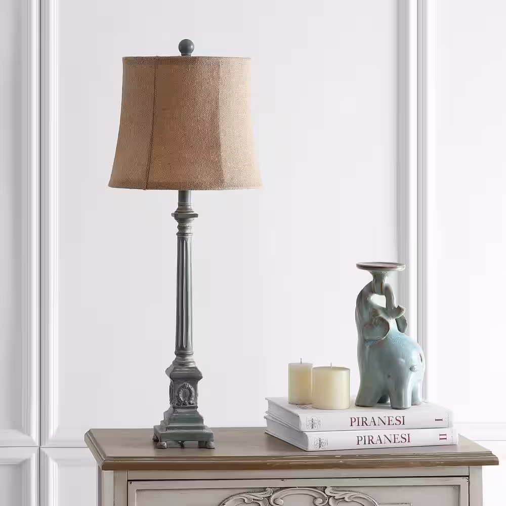 SAFAVIEH Collin 31.5 in. Antique Blue Table Lamp