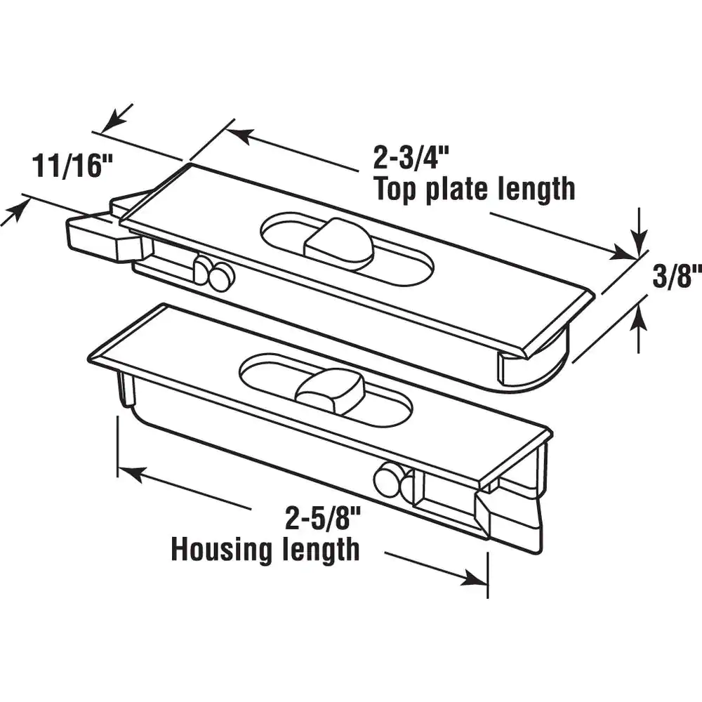 Prime-Line White Plastic Construction spring-loaded Snap-In Tilt Latch Pair