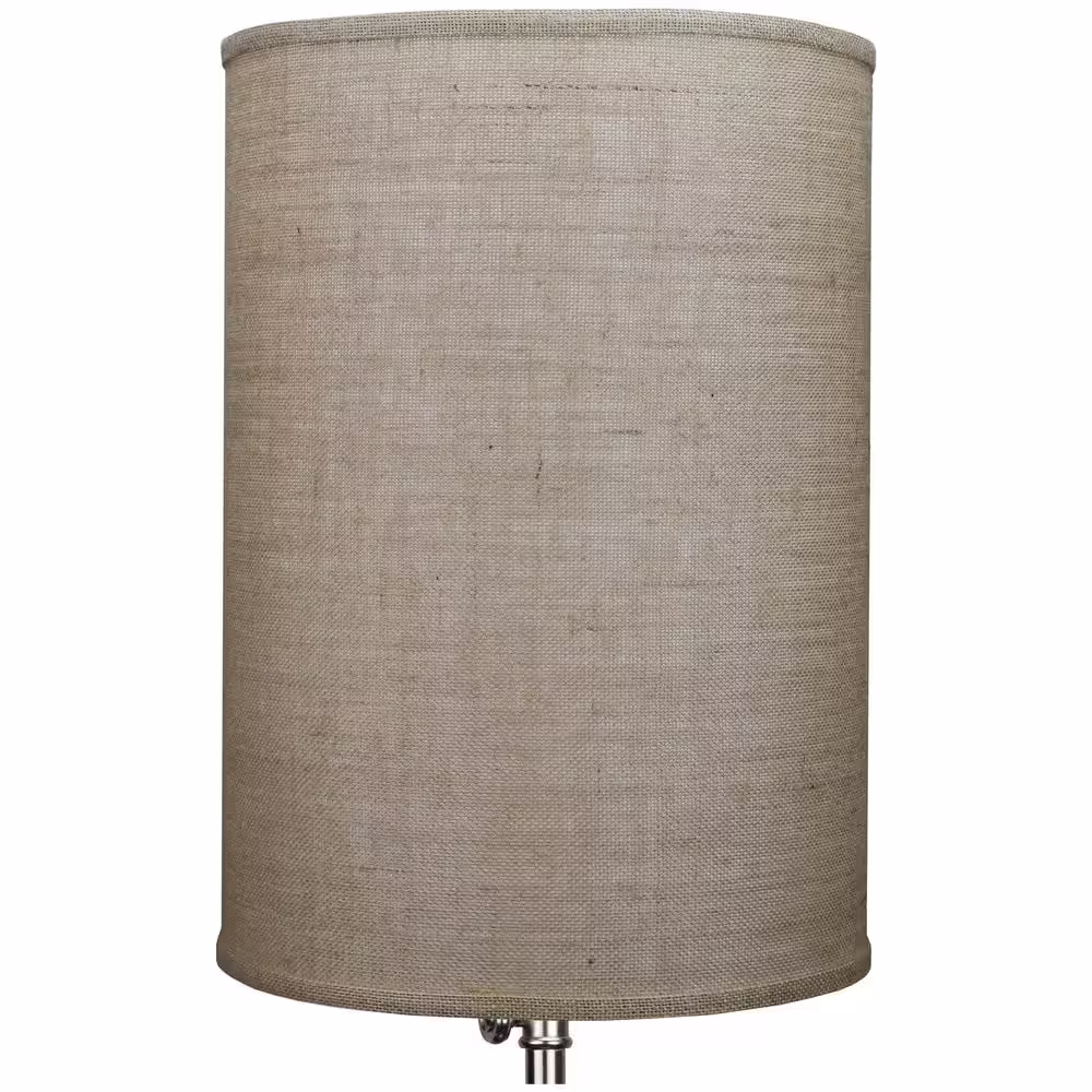 FenchelShades.com 14 in. Top Diameter x 14 in. Bottom Diameter x 20 in. Height Burlap Natural Drum Lamp Shade