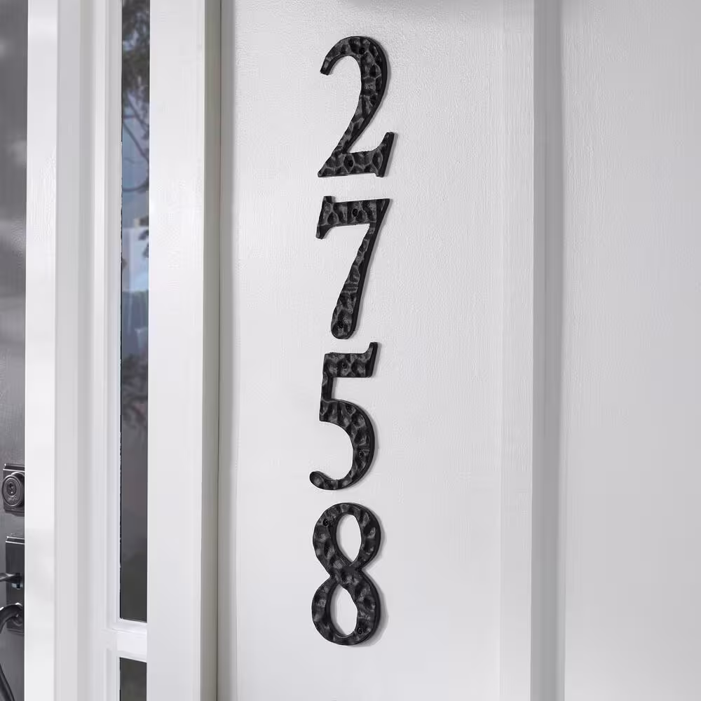 Everbilt 6 in. Black Cast Iron House Number 7