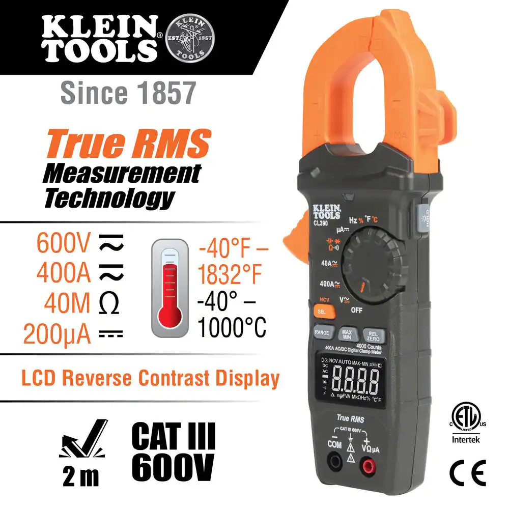 Klein Tools 400 Amp AC/DC Digital Clamp Meter and Digital Circuit Breaker Finder Tool Set