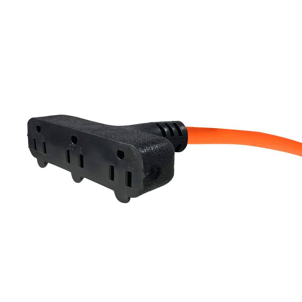 None 50 ft. 12/3 Orange Triple Tap Extension Cord