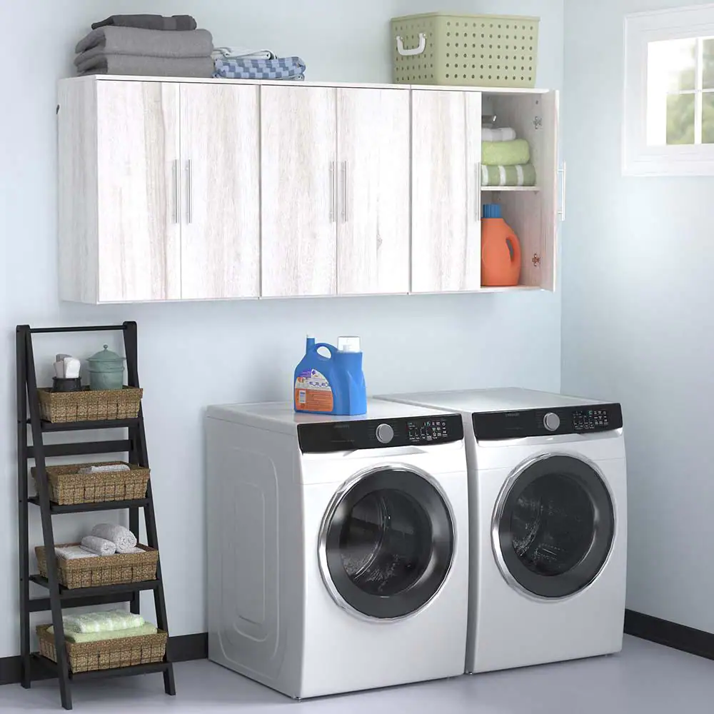 ClosetMaid Style+ 14.59 in. D x 25.12 in. W x 31.28 in. H Bleached Walnut Laundry Room Floating Cabinet Kit with Modern Doors