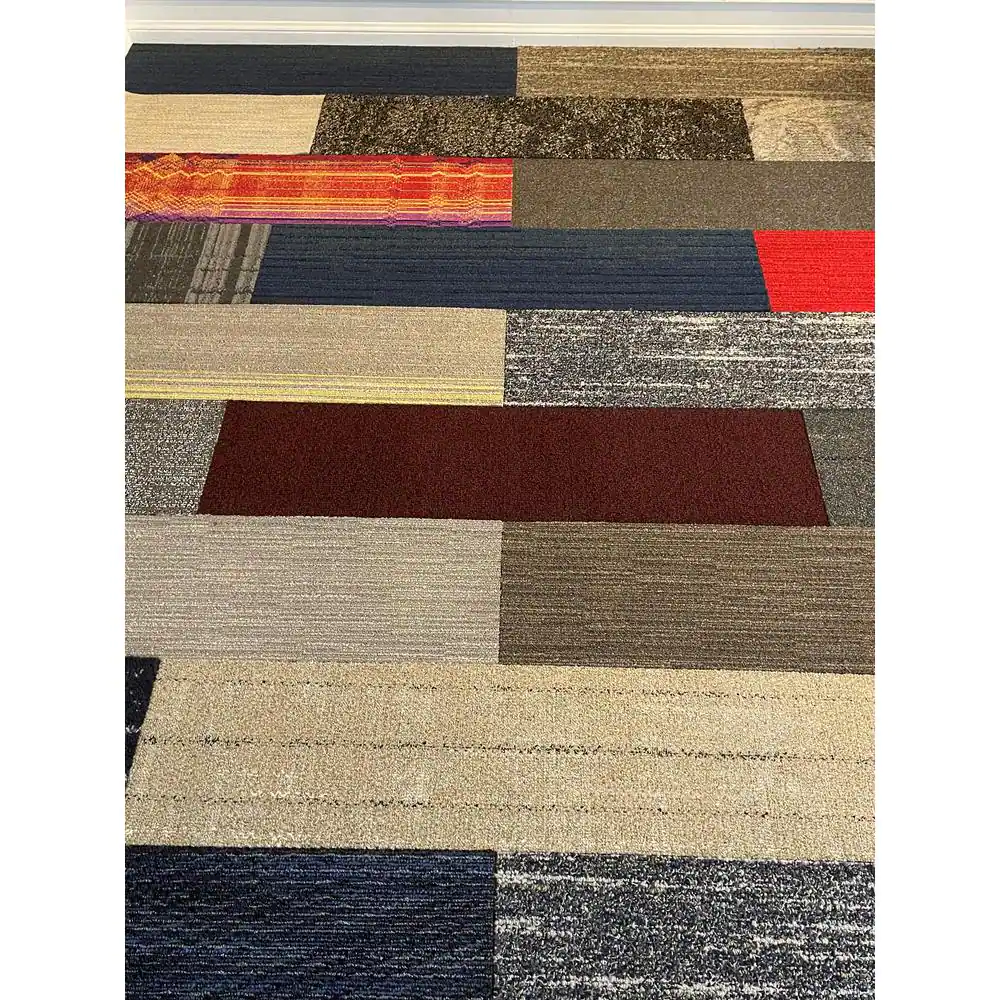 None 4urFloor Multi-Colored 36 in. x 9 Peel and Stick Carpet Tile (16 Tiles/Case) 36 sq. ft.
