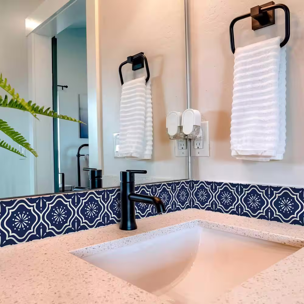 None Blue B56 6 in. x 6 in. Vinyl Peel and Stick Tile (24-Tiles, 6 sq. ft./Pack)
