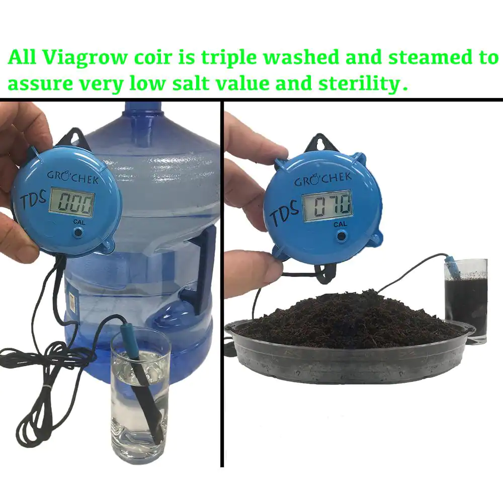 Viagrow 1.4 lbs./650g Premium Coco Coir, Soilless Grow Media, Coconut Coir Brick