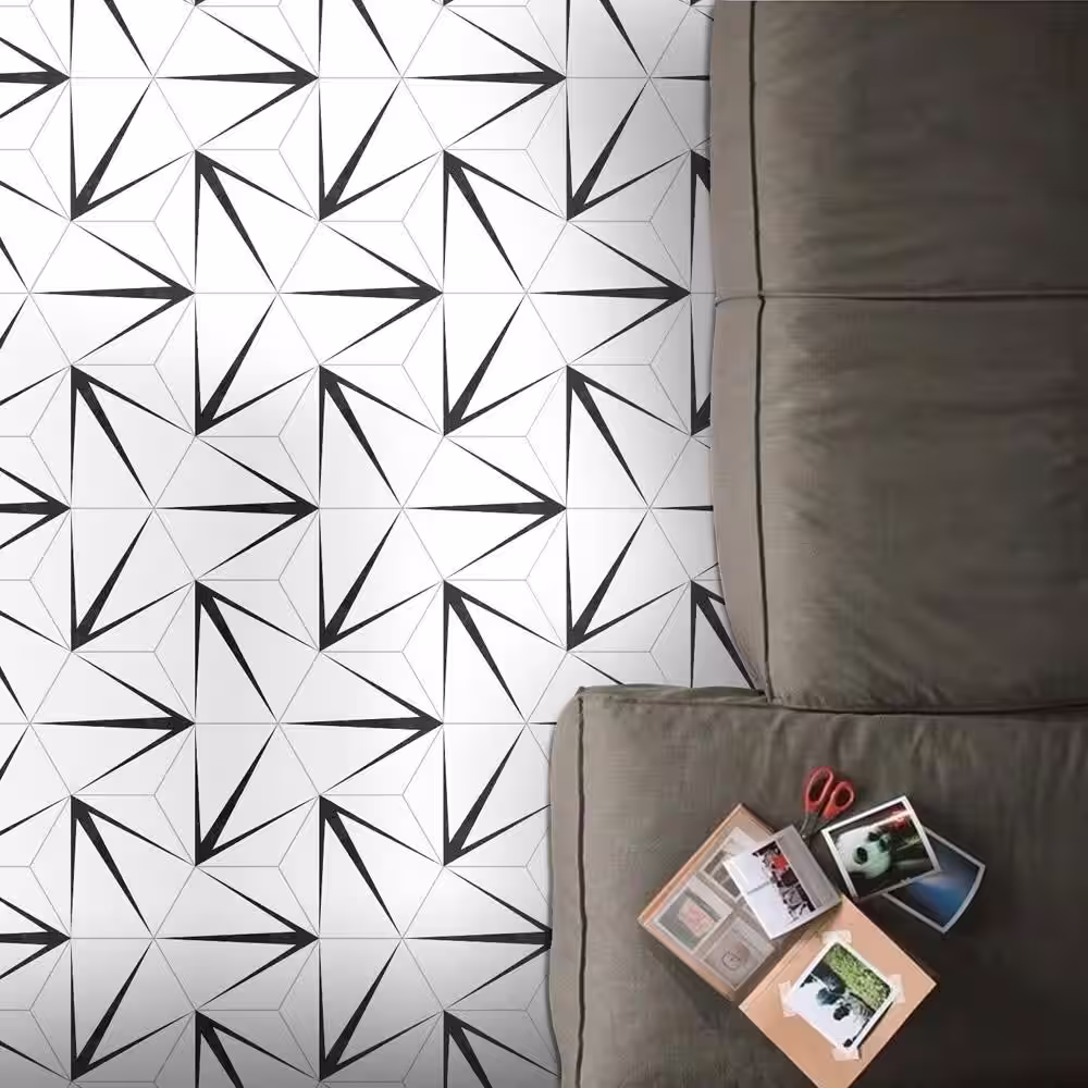 Merola Tile Trident Hex Blanco 8-5/8 in. x 9-7/8 in. Porcelain Floor and Wall Tile (11.5 sq. ft./Case)