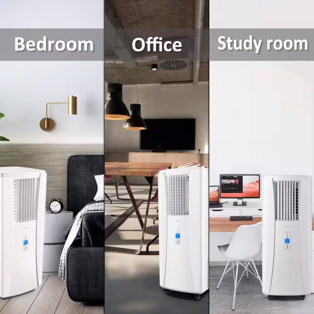 LANBO 8,000 BTU Portable Air Conditioner Cools Heater with Remote, Hose Free No Window Installation Required in White
